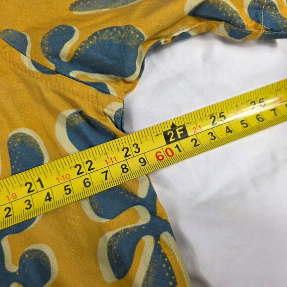 Salty Crew Mens XL Yellow Blue Short Sleeve Button Up Shirt Stretch Fit Casual - Picture 9 of 11